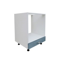 Corp pentru cuptor incorporabil cu sertar Zebra, alb/MDF Albastru, fara blat, 60 x 82 x 57 cm